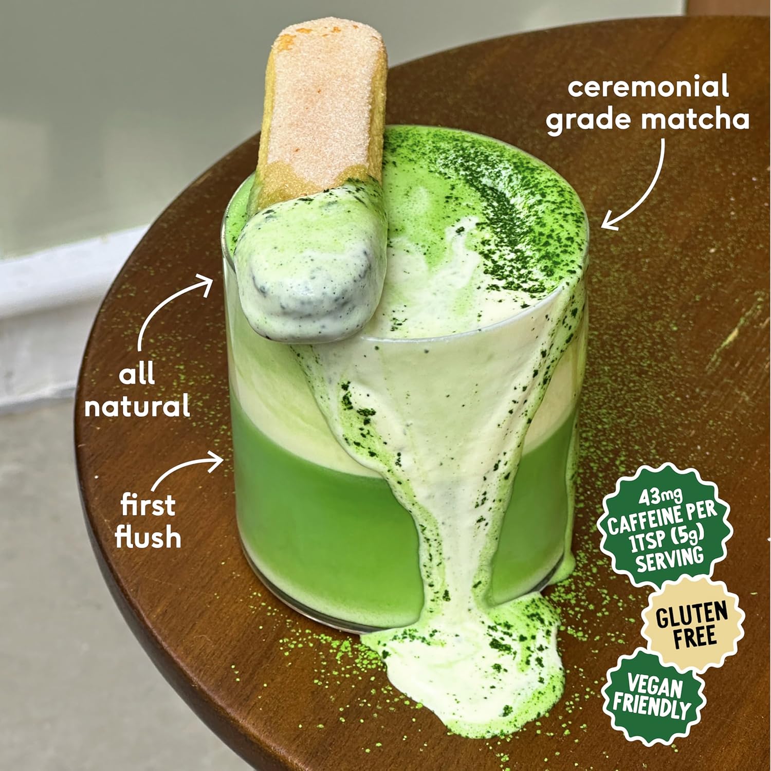 Perfect Ted Matcha Powder | Vanilla Bean Flavor 75g | Matcha Powder Ceremonial Grade | Single-Origin Uji, Japan | Matcha Green Tea Powder (30 Servings)