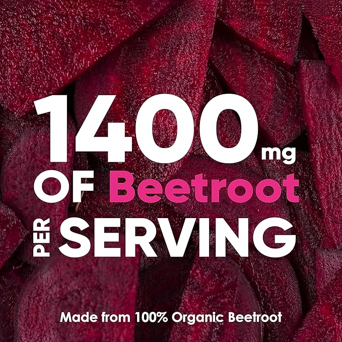 Nutrawave 1400mg Organic Beet Root Capsules, Nitric Oxide Support, Beta Vulgaris Powder – 120 Vegan Capsules / 60-Day Supply - 1 Pack
