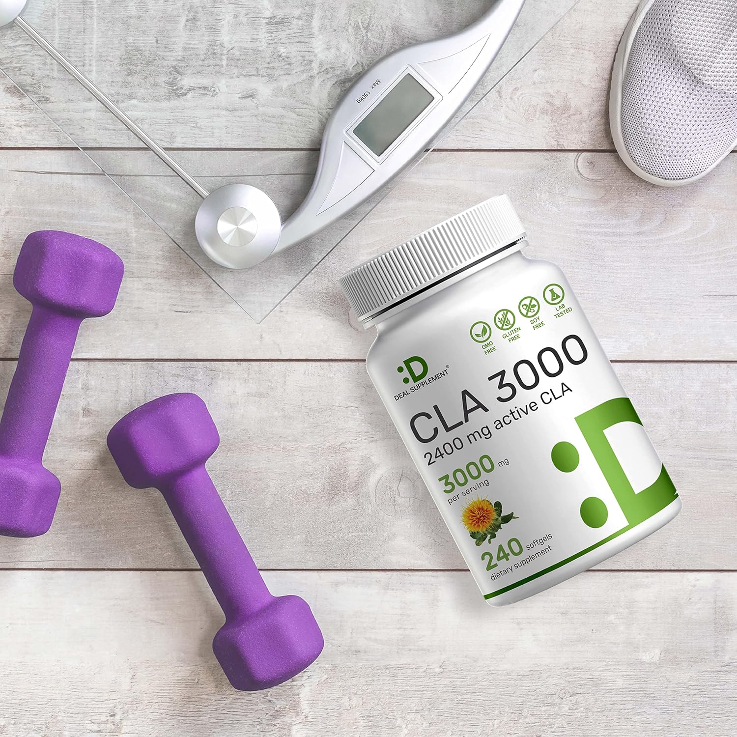 Ultra Strength CLA 3000mg | 240 Softgels, Active Conjugated Linoleic Acid from Safflower Oil