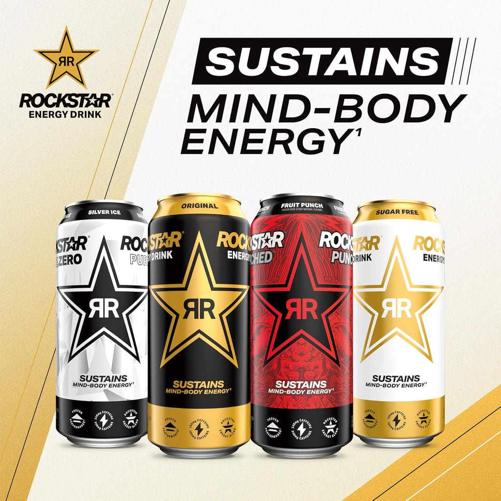 Rockstar Energy Drink, Sugar Free, 12oz Sleek Cans (8 Pack)