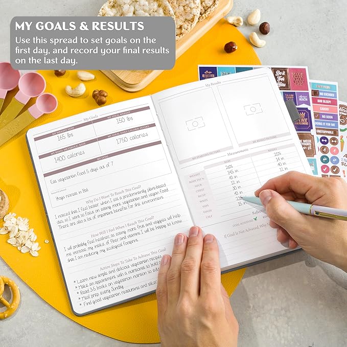 Legend Wellness Planner & Food Journal – Daily Diet & Health Journal with Weight Loss, Measurement & Exercise Trackers – Lifestyle & Nutrition Diary – Lasts 6 Months, A5 size – Mystic Gray