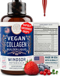 Vegan Collagen Builder Liquid Supplement - Collagen Booster with Vitamin C, Biotin, Hyaluronic Acid & Amino Acids - Organic Fruit & Vegetable Blend - 60ml, 30 Day