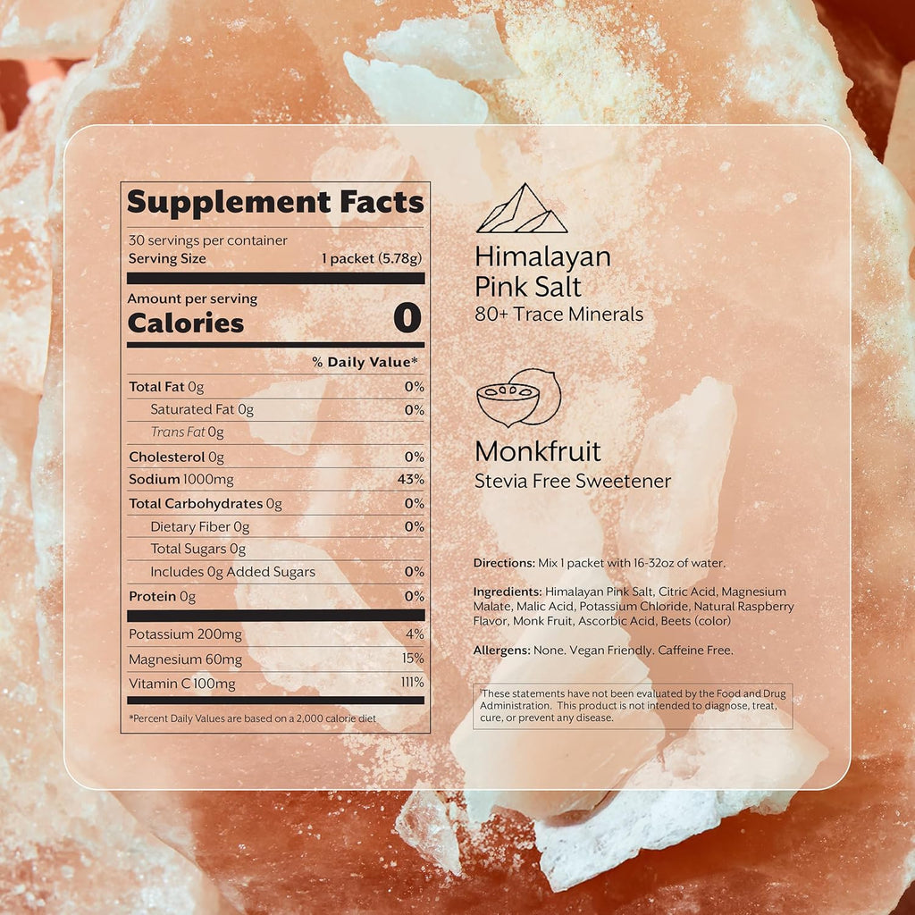 ProMix Nutrition Electrolytes Powder Hydration Packets - 30 Servings - Raspberry