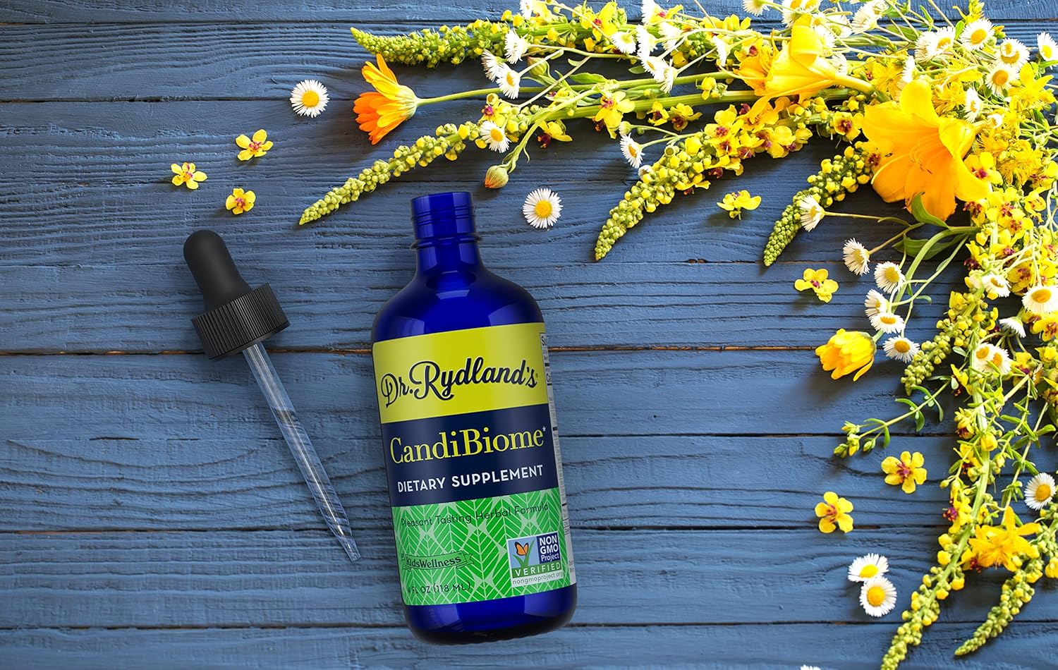 Dr. Rydland's Herbal Supplement | Created by KidsWellness |CandiBiome | Restores Intestinal Balance Related to Digestive, Skin, Immune Disorders | 2 Ounce Bottle