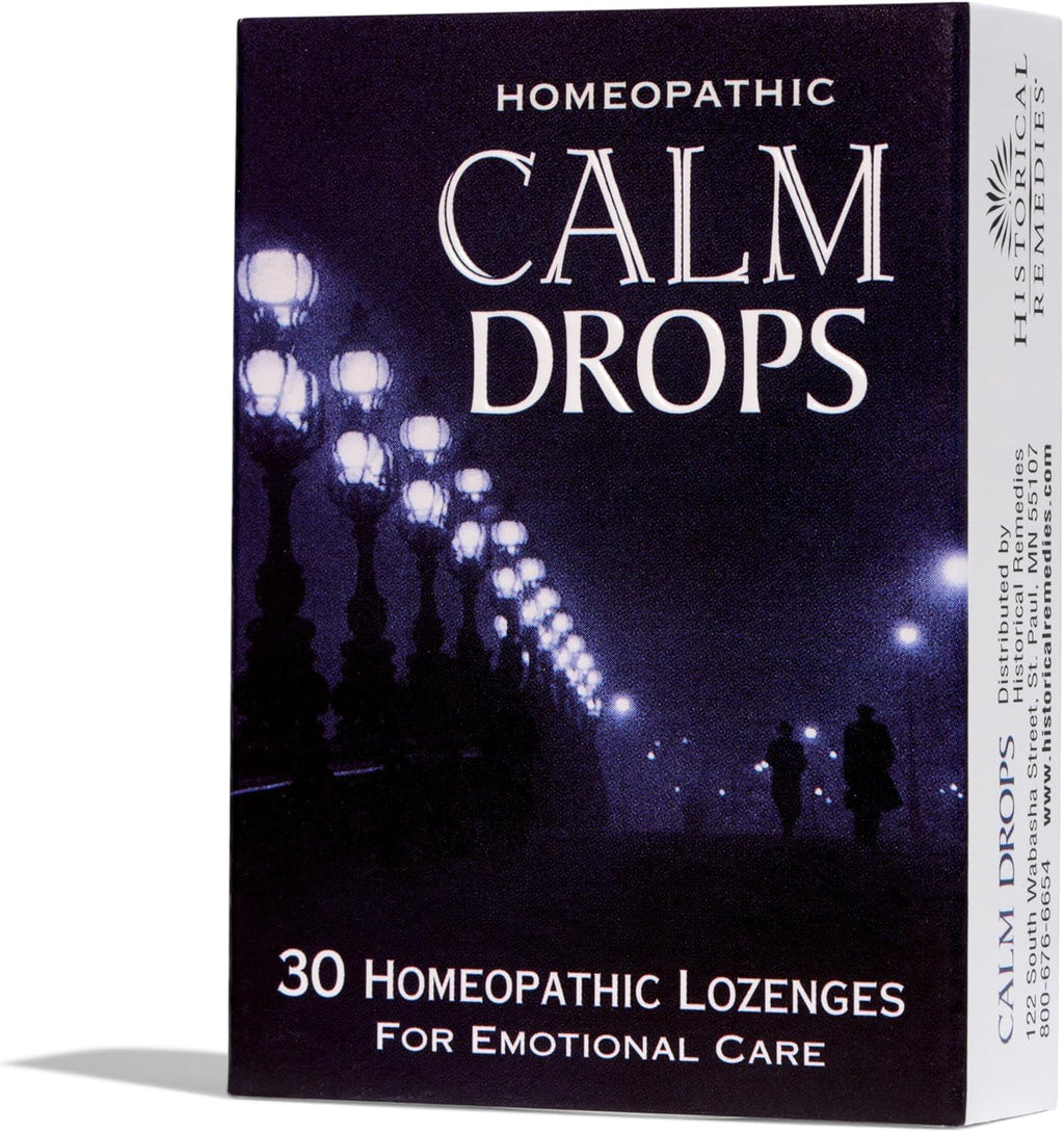 Calm Drops Homeopathic Lozenges (1 Pack)| Natural Care for Emotional Stress Relief, Vegan & Gluten-Free Organic Vanilla Flavor Drops to Promote Relaxation and a Sense of Calm