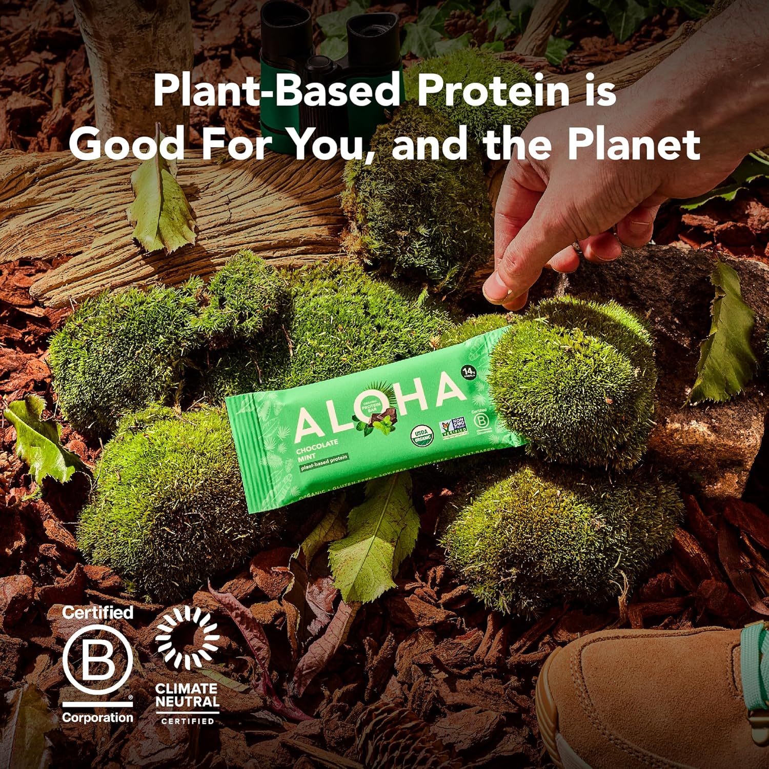 ALOHA Organic Plant Based Protein Bar MINIS |Coconut Chocolate Almond | 20 Count, 24g Bars | Vegan, Low Sugar, Gluten Free, Paleo, Low Carb, Non-GMO, Stevia Free, Soy Free, No Sugar Alcohols