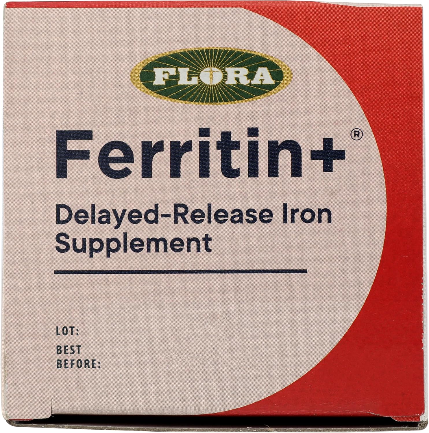 Flora Ferritin+ Delayed-Release Iron Supplement - Plant-Based Iron Supplement - Blood Cell & Energy Support - Vegan & Gluten-Free - Amber Glass Bottle - 30 Vegan Capsules