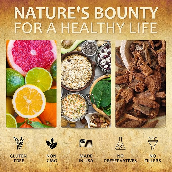 HERBALICIOUS Quinine Immune Guard - Quinine Capsules Supplement with Vitamin C, D3, Zinc - for Muscle Cramps Relief & Stomach Wellness - Non-GMO Cinchona Bark Herbal Supplements - 500mg, 60 Capsules