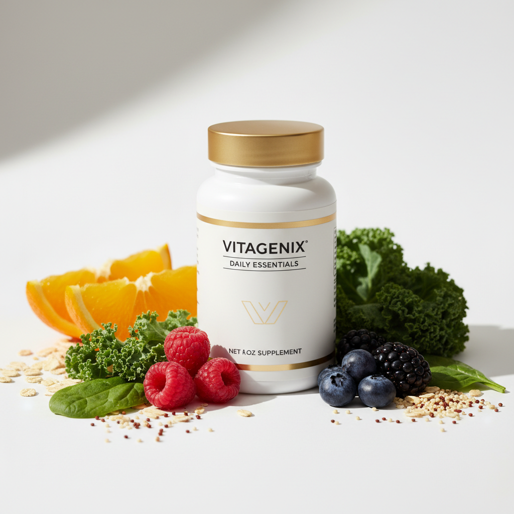 Daily Multivitamin

Complete daily nutrition for balanced health

Our Daily Multivitamin is designed to fill nutritional gaps and support overall vitality. Formulated with essential vitamins and minerals, it helps maintain energy levels, immune strength, and everyday wellness. (make it real photo)